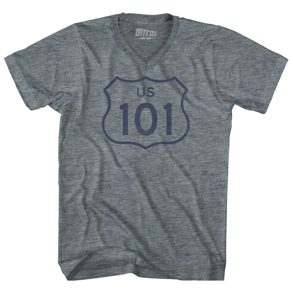 101 Road Sign Adult Tri-Blend V-neck T-shirt