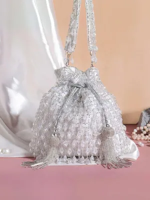 Designer Heavy Potli With Crystal Hangings