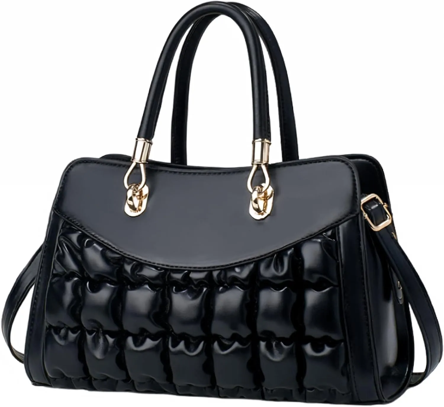 I IHAYNER Quilted Puffy Purses and Handbags for Women Top Handle Satchel Shoulder Bags with Compartments