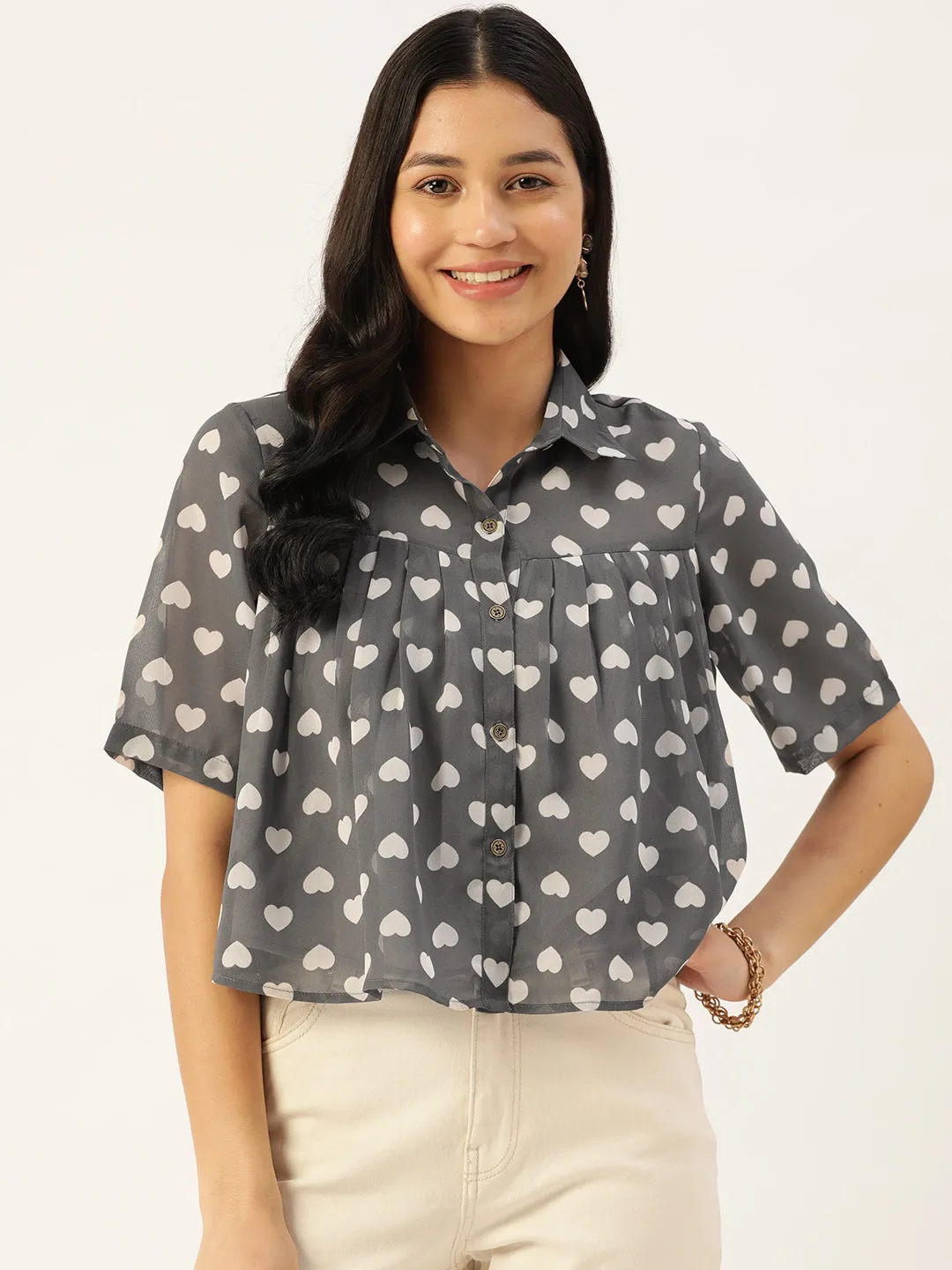 Printed Georgette Party Shirt