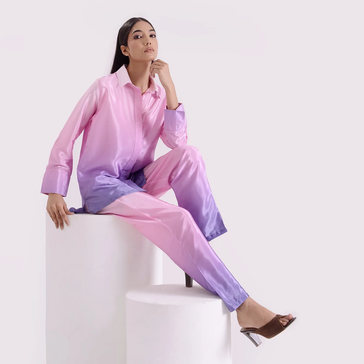 Subtle Ombre silk Coord set of 2