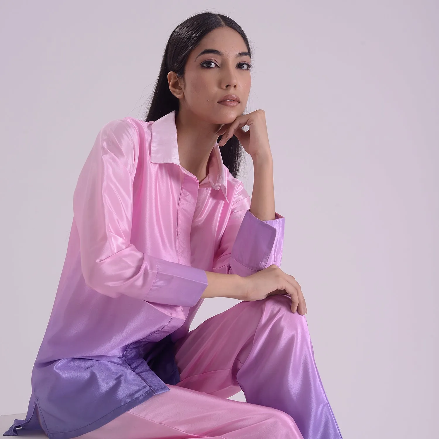 Subtle Ombre silk Coord set of 2